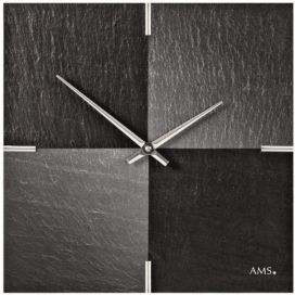 AMS 9520 designové nástěnné břidlicové hodiny, 30 x 30 cm