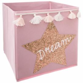 DekorStyle Textilní koš na hračky Dream růžový