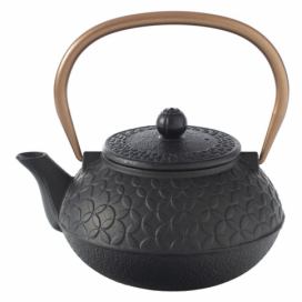 Secret de Gourmet Litinová čajová konvice v černé barvě BLACK FLOWER, 1 l