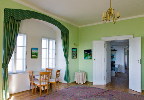 Zelený salonek na hradě Houska - 