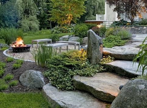 Schody v zahradě z přírodního kamene - 