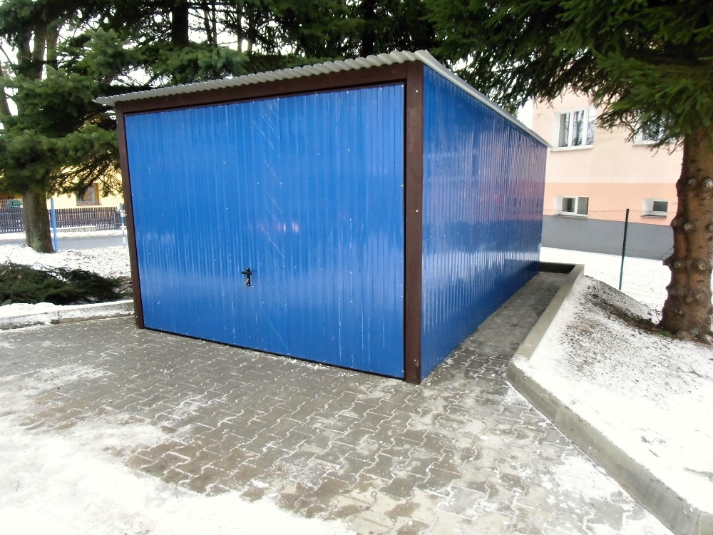 Modrá plechová garáž - RCZ Plechové garáže