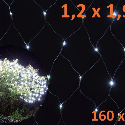 OEM D05964 Vánoční osvětlení - LED světelná síť 1,2 x 1,9 m - studená bílá, 160 diod - T-zboží.cz