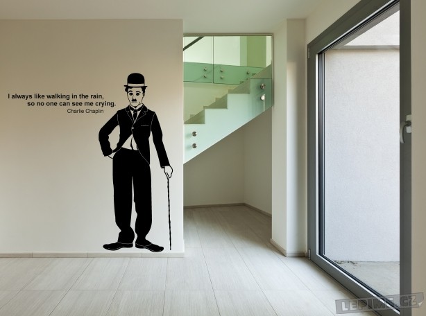 Charlie Chaplin 65x163cm samolepka na zeď - Lepime.cz