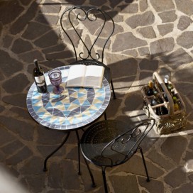 PALAZZO Stůl s mozaikou modrý/ béžový