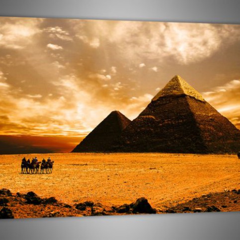 Obraz Pyramida při západu slunce 100x65 - LEDobrazy.cz