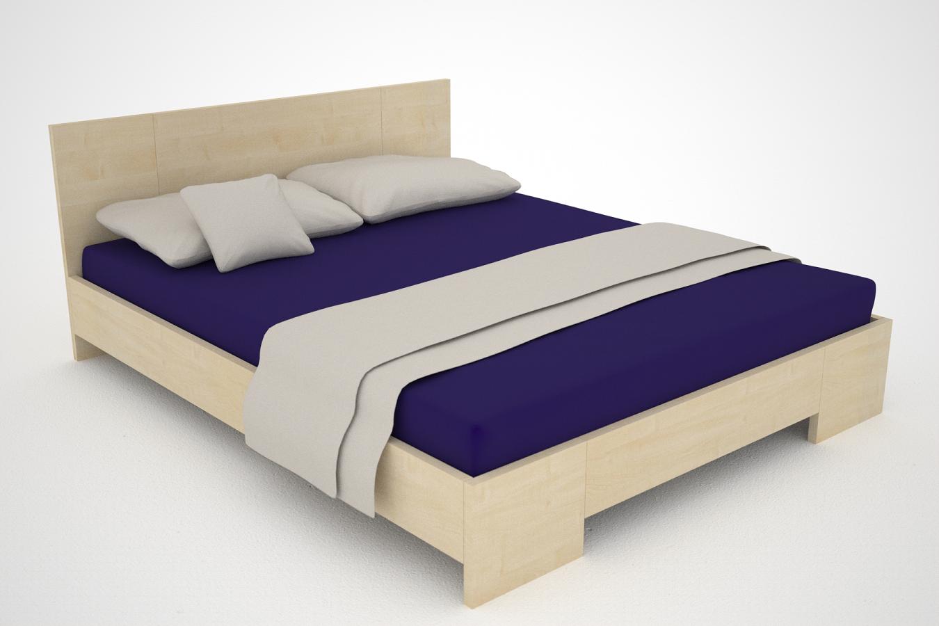 Široká manželská postel v dekoru světlého dřeva - Komandor – výrobce vestavěných skříní a kvalitního nábytku na míru