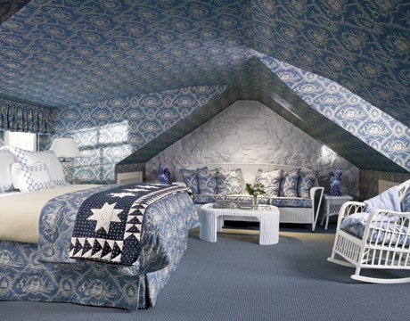 Modrá stylová ložnice - 