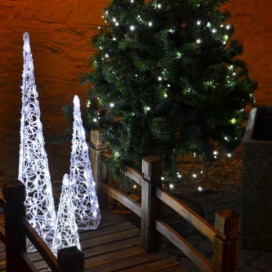 Vánoční dekorace - Akrylový kužel - 90 cm, studeně bílé + trafo | Kokiskashop.cz | P6002