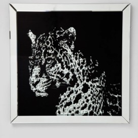 Zarámovaný obraz Mirror Leopard 80x80cm KARE