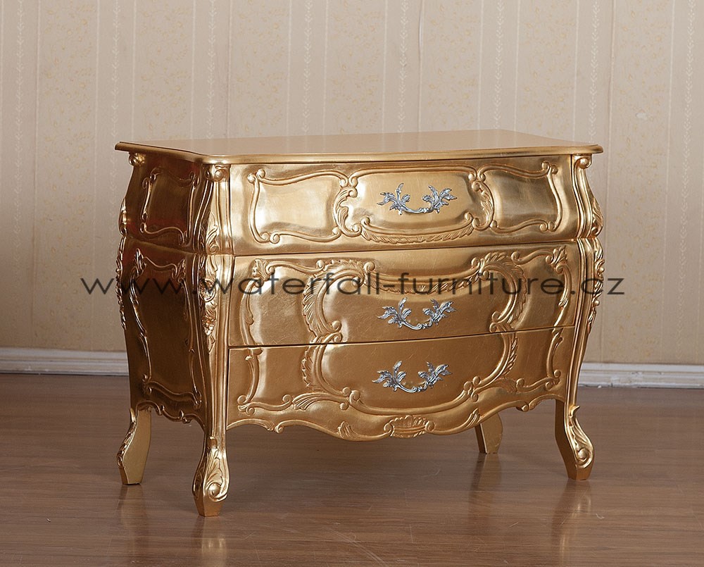 RETRO KOMODY | Rustikální zlatá komoda Michelle | Retro nábytek - Waterfall® designový nábytek