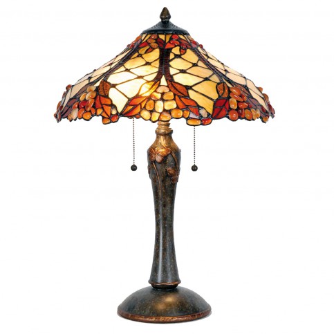 Tiffany stolní lampa Podzimní květ (Ø 47*60 cm výška) (41679) - aaaHome.cz