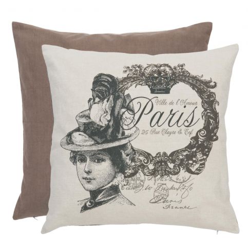 Bavlněný povlak na polštář v retro dekoru dáma Paris (48075) - aaaHome.cz