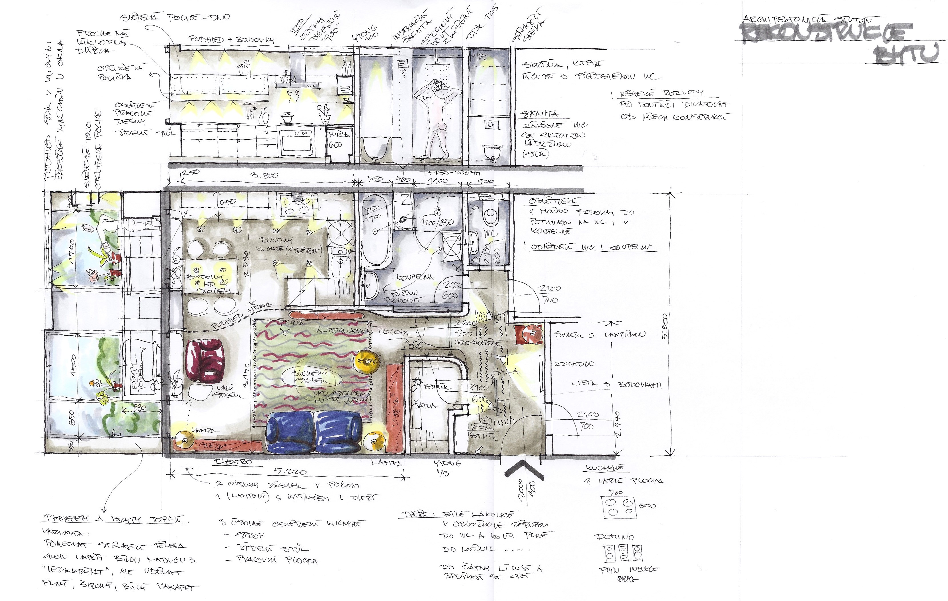 Návrh rekonstrukce bytu 3+1 - David Architekti