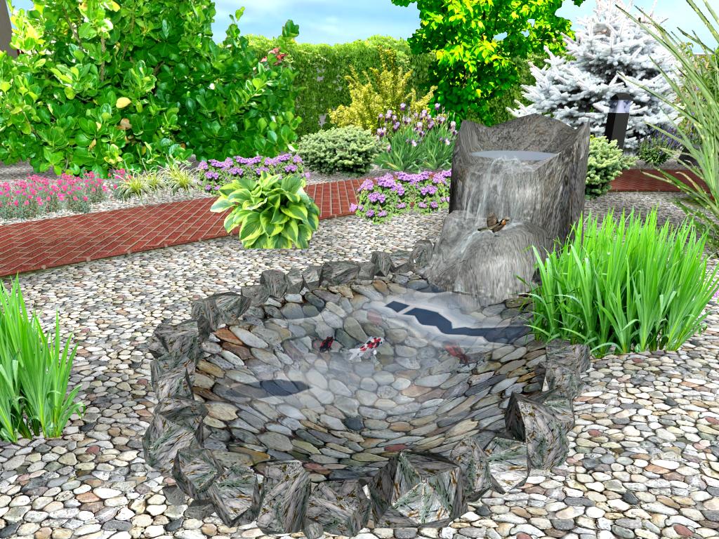 Kamenná fontánka - Realizace zahrad Krajíčková