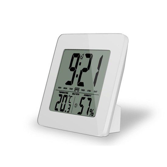 Solight teploměr, teplota, vlhkost, budík, LCD displej, růžový rámeček - 4home.cz