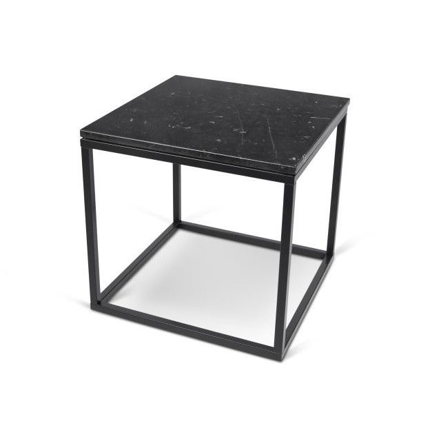 Černý mramorový odkládací stolek TEMAHOME Prairie 50 x 50 cm s černou podnoží - Bonami.cz