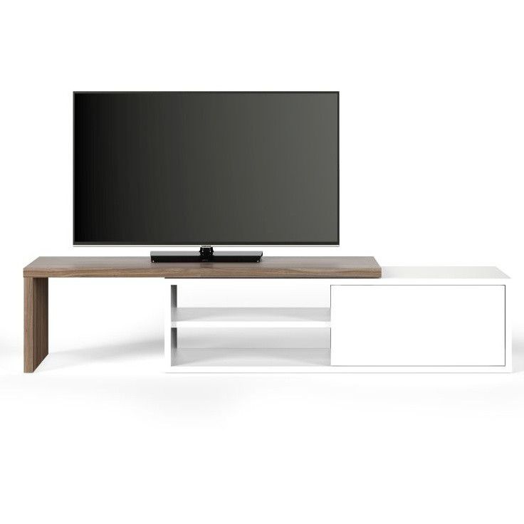Matně bílý ořechový TV stolek TEMAHOME Move 203 x 35 cm - Bonami.cz