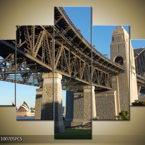 Vícedílný obraz Most s kamennými sloupy 100x70 cm - LEDobrazy.cz