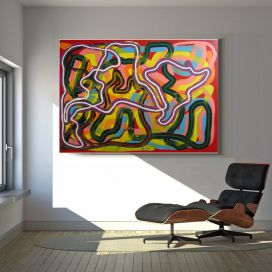 Jindřich Lípa ŽELEZNÝ MUŽ (acryl, plátno 100x130cm) 7 700,- Kč