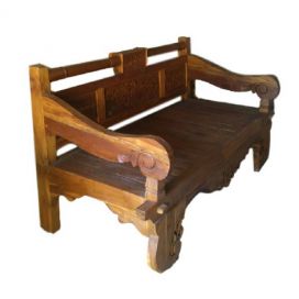 THOMAS - vyřezávaná teaková lavice