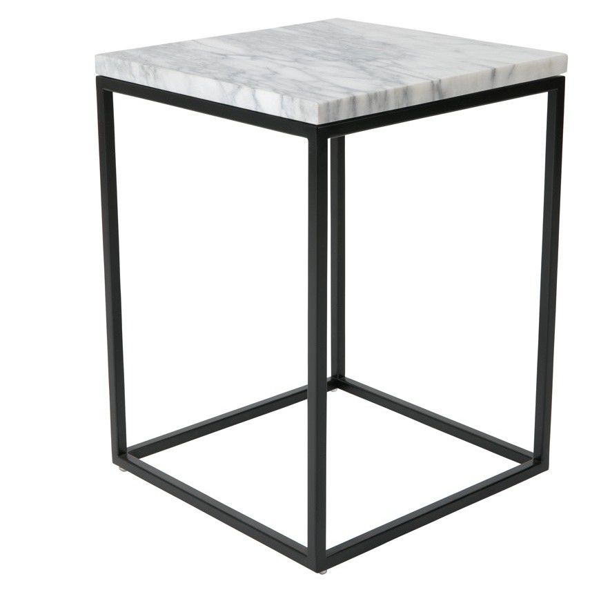 Bílý mramorový odkládací stolek ZUIVER MARBLE POWER 32 x 32 cm - Bonami.cz
