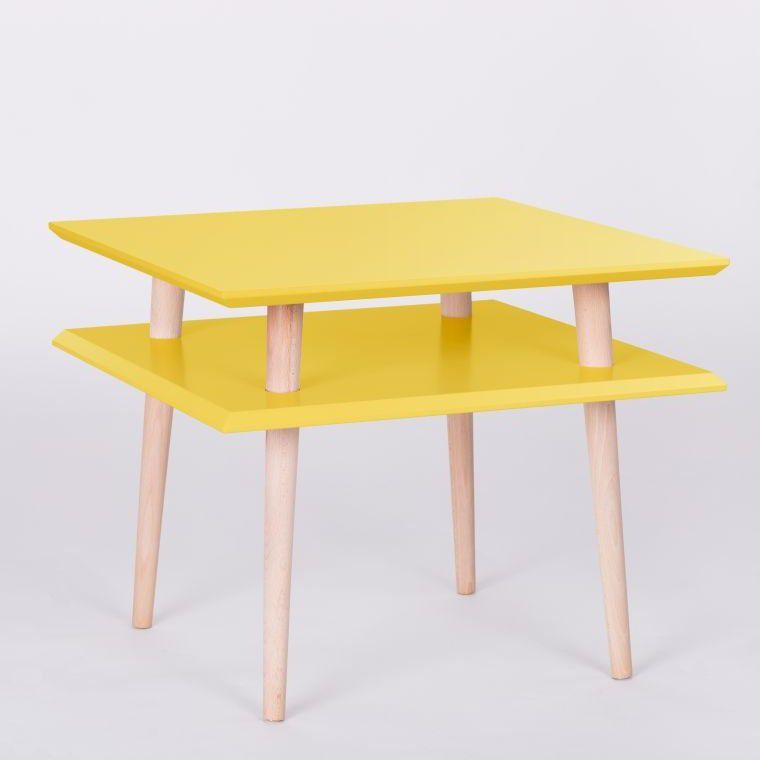 Žlutý konferenční stolek Ragaba Square, 55x55 cm - Bonami.cz