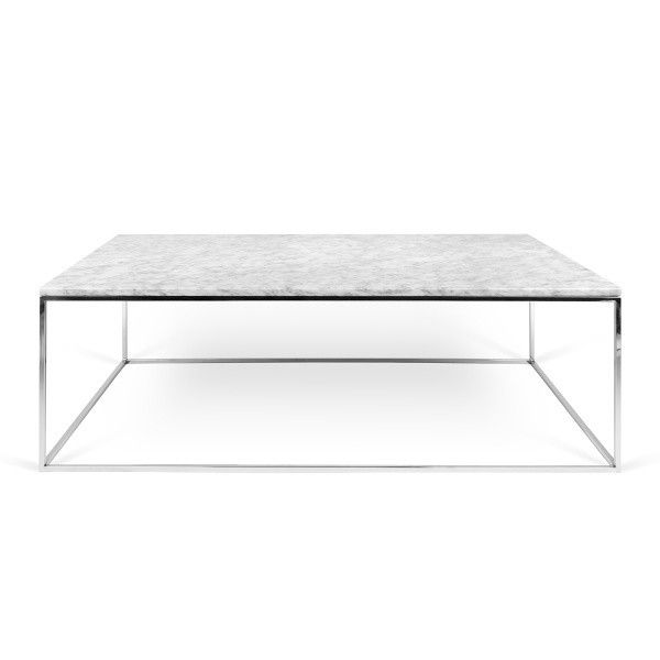 Bílý mramorový konferenční stolek TEMAHOME Gleam 120 x 75 cm s chromovanou podnoží - Bonami.cz
