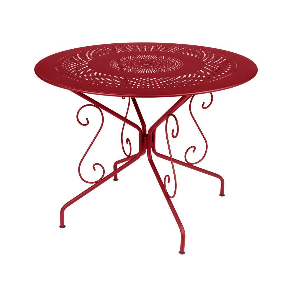 Kovový stůl Montmartre, chilli červený, Ø 96 cm - Bonami.cz