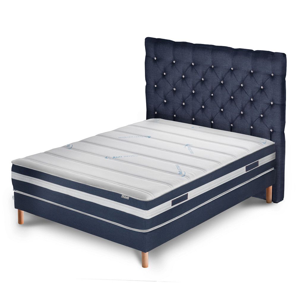 Tmavě modrá postel s matrací Stella Cadente Maison Venus Forme, 160 x 200  cm - Bonami.cz
