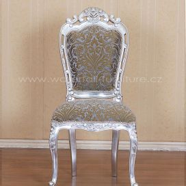 Stříbrná retro zámecká jídelní židle
