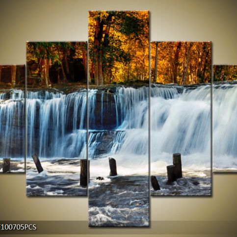 Vícedílný obraz Vodopády v lese 100x70 cm - LEDobrazy.cz