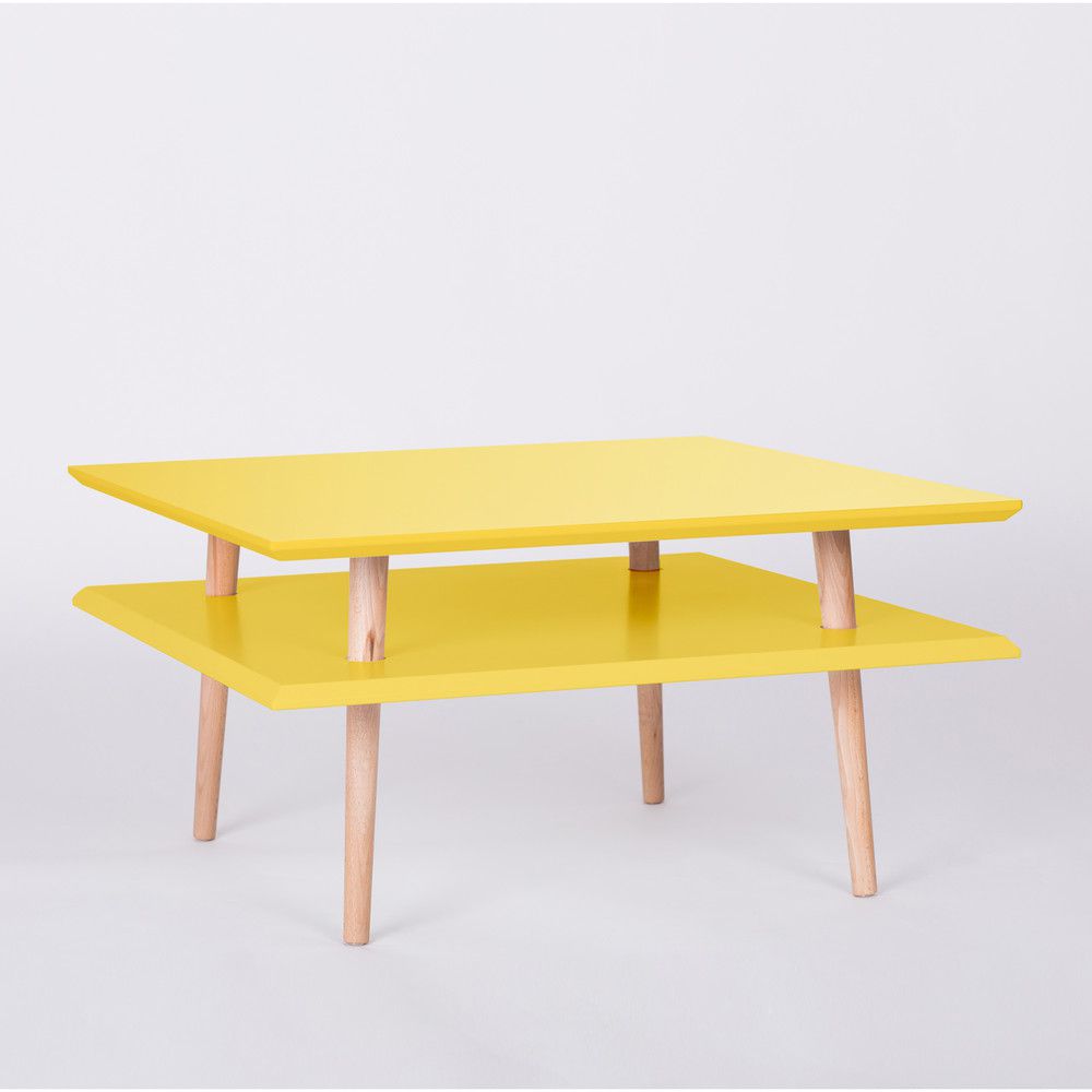 Žlutý konferenční stolek Ragaba Square, 68 x 68 cm - Bonami.cz
