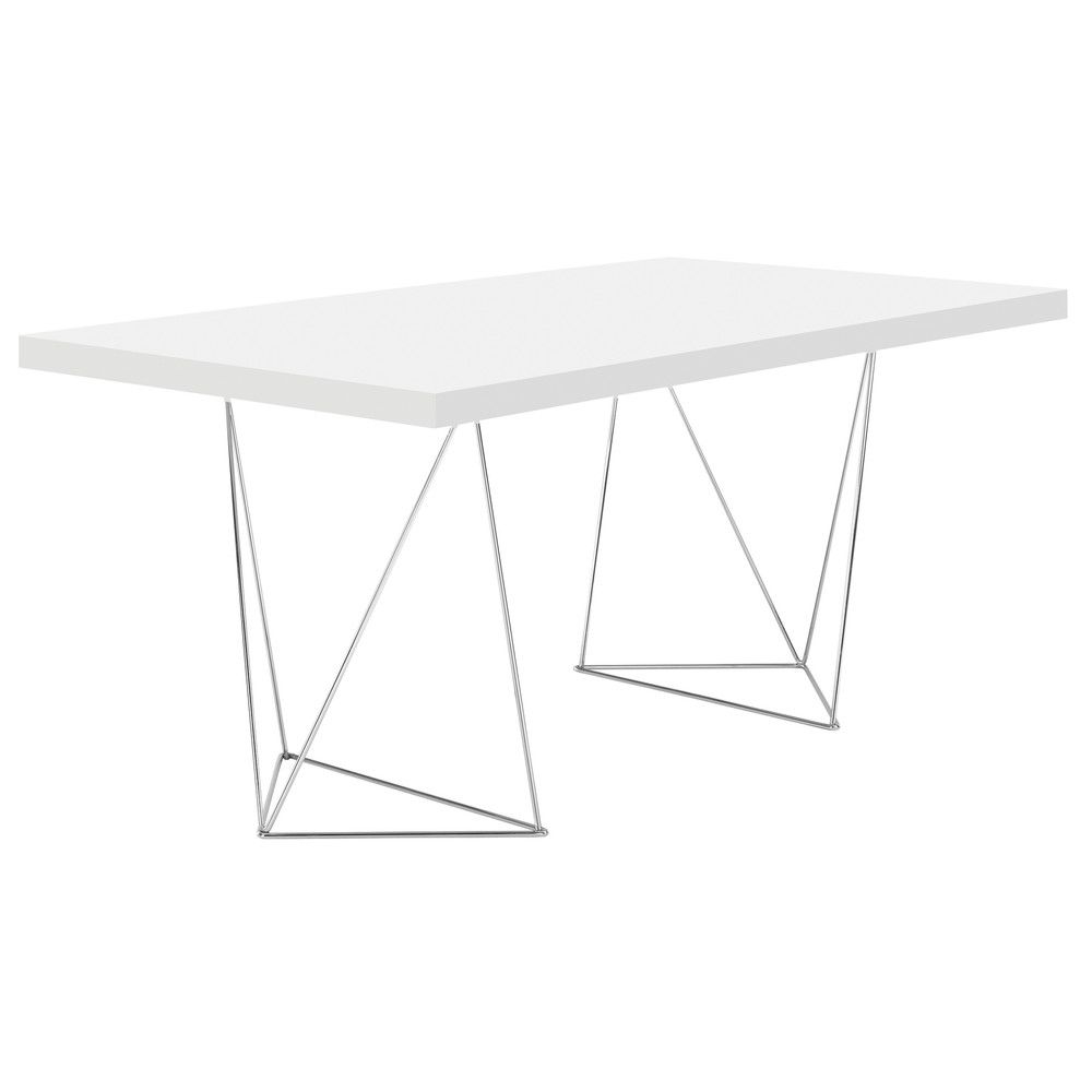 Bílý pracovní stůl TEMAHOME Multi 180 x 90 cm s chromovou podnoží - Bonami.cz
