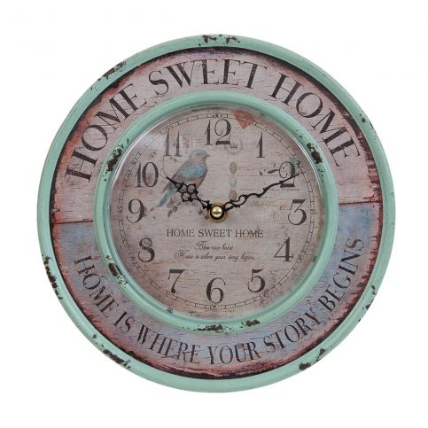 Kovové nástěnné hodiny Home Sweet Home (Ø 24 cm) (47395) - aaaHome.cz