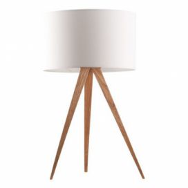 Bonami.cz: Bílá stolní lampa Zuiver Tripod Wood, ø 28 cm