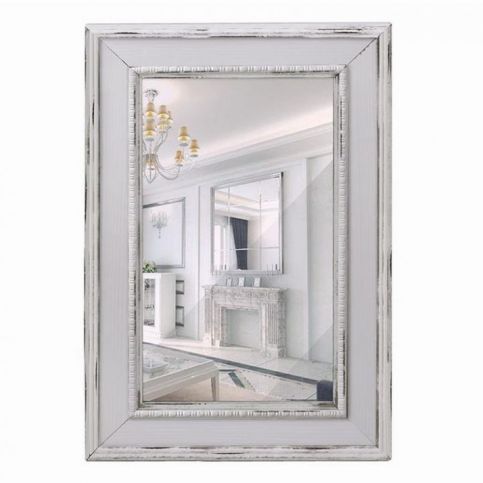 AUTRONIC Dřevěné zrcadlo XT043 - bílá antik AUTR.XT043 - Pěkný-nábytek.cz