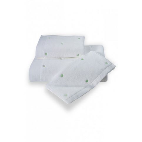 Soft Cotton Malý ručník MICRO LOVE 32x50 cm Bílá / mentolové srdíčka - VIP interiér