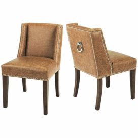 VIP interiér: Artelore Kožená židle BRENS hnědá 50 x 60 x 86