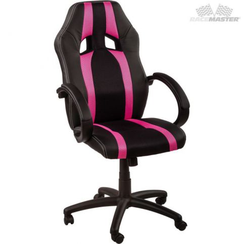 RACEMASTER® 39170 Kancelářská židle GS Stripes Series černá/růžový - Kokiskashop.cz
