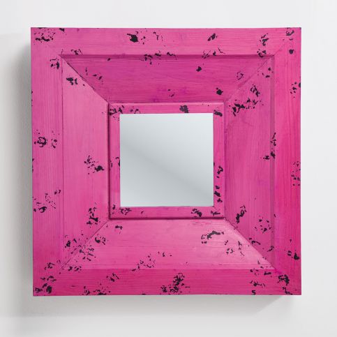 Zrcadlo Camera - růžové, 72×72 cm - KARE