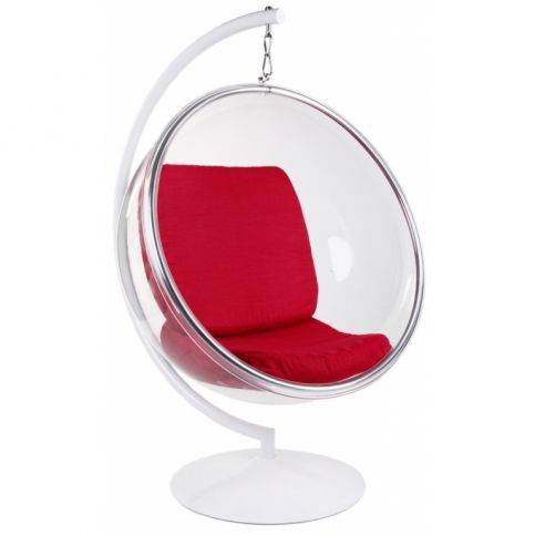 Křeslo Ball Chair ring s červeným sedákem na podstavci 24953 CULTY - Designovynabytek.cz
