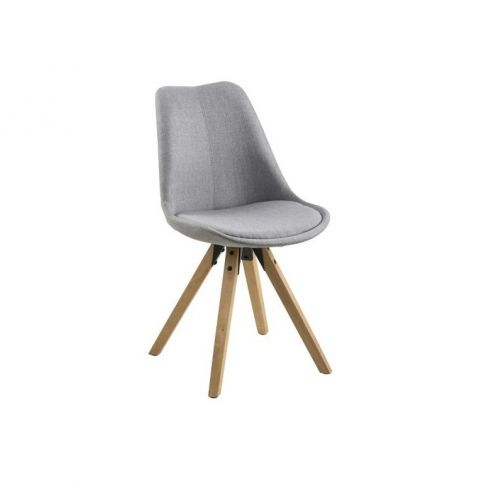 Jídelní židle Damian, čalouněná, světle šedá/dřevo SCHDN0000063760S SCANDI+ - Designovynabytek.cz