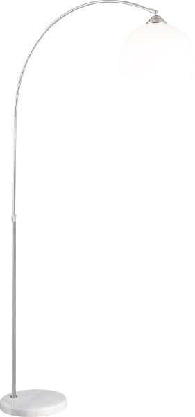 Globo 58227 stojací lampa Newcastle 1x40W | E27 - vypínač na těle, nastavitelná výška, bílá, matný nikl - Dekolamp s.r.o.