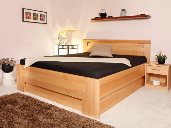 Masivní postel s úložným prostorem DeLuxe 2 - 160/180 200cm - 160 x 200cm - Nábytek Harmonia s.r.o.
