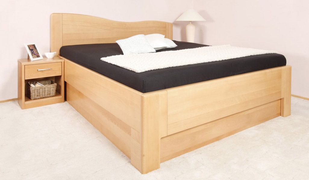 Masivní postel s úložným prostorem K-design 1 - 160/180 x 200cm - 160x200cm - Nábytek Harmonia s.r.o.
