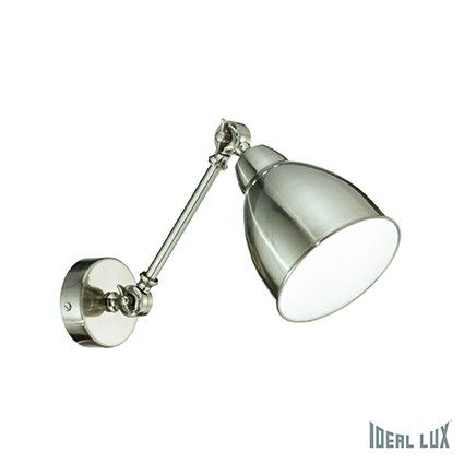 nástěnné svítidlo lampa Ideal lux Newton AP1 016399 x 60W E27  - nikl - Dekolamp s.r.o.