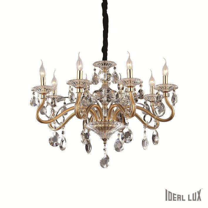 závěsné svítidlo lustr Ideal lux Negresco SP8 087764 8x40W E14  - dekorativní luxus - Dekolamp s.r.o.