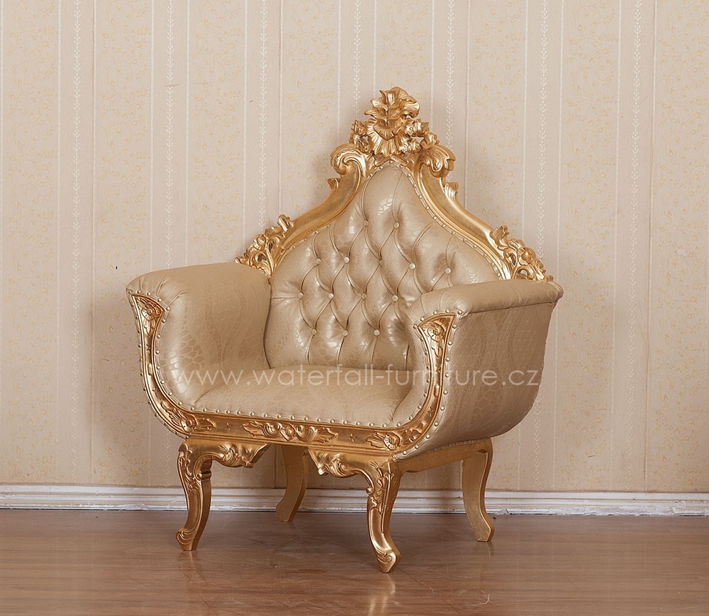 Zlaté křeslo Gold Leaf - Waterfall® designový nábytek