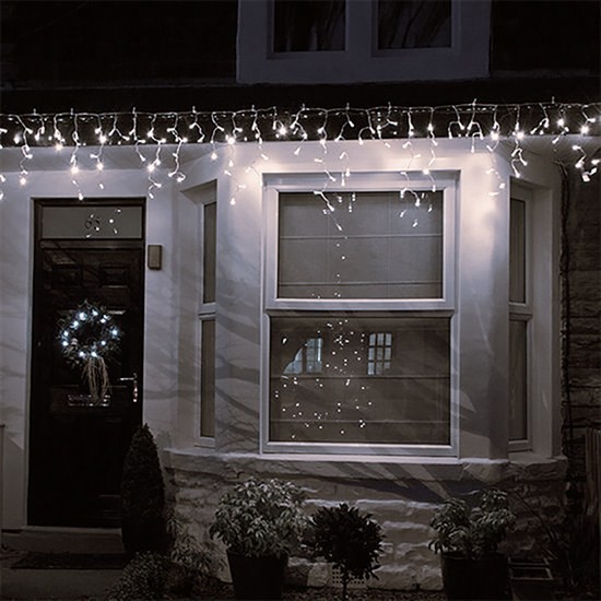 LED vánoční závěs, rampouchy, 120LED, 3m x 0,7m, přívod 6m, venkovní, bílé světlo - Rozsvitsi.cz - svítidla